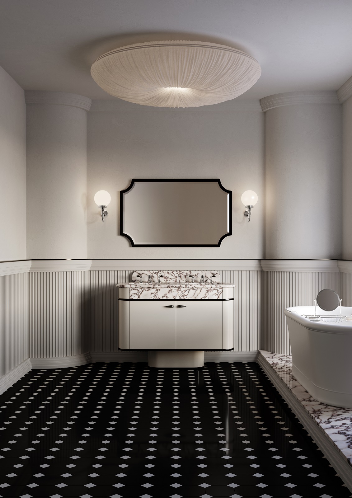 Ha piano in marmo Calacatta Viola il mobile portalavabo Liberty di Devon & Devon. Il top ha doppio lavabo integrato. Il piano misura L 124,5 x P 58,1 cm; il lavabo ha un diametro di 45 cm. Prezzo su richiesta. www.devon-devon.com Ha piano in marmo Calacatta Viola il mobile portalavabo Liberty di Devon & Devon. Il top ha doppio lavabo integrato. Il piano misura L 124,5 x P 58,1 cm; il lavabo ha un diametro di 45 cm. Prezzo su richiesta. www.devon-devon.com