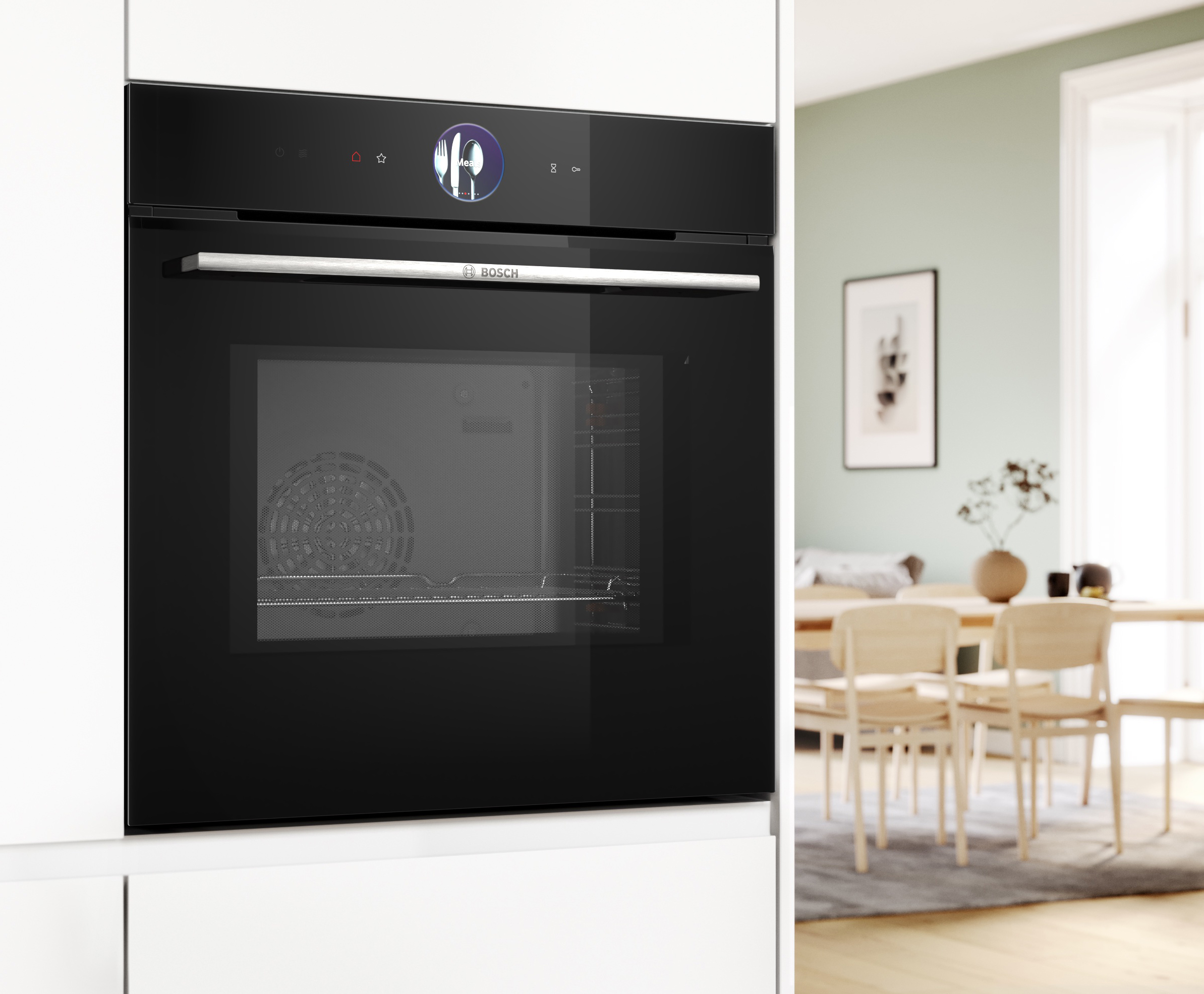 Le impostazioni e regolazioni del microonde Serie 8HMG7361B1 di Bosch sono facilitate dall’anello rotante digitale posizionato sul display TFT Touch Plus. Connettendosi alla app è anche possibile gestire le funzioni con comando vocale. Dotato di programma di spegnimento automatico quando il piatto è pronto, funziona con sistema di Aria Calda 4D che distribuisce uniformemente il calore su tutti i livelli. Capiente 67 litri, ha potenza massima del microonde di 800 watt regolabile su 5 livelli. Misura L 60 x P 55 x H 59,5 cm. Prezzo 2.399 euro. www.bosch-home.com/it Le impostazioni e regolazioni del microonde Serie 8HMG7361B1 di Bosch sono facilitate dall’anello rotante digitale posizionato sul display TFT Touch Plus. Connettendosi alla app è anche possibile gestire le funzioni con comando vocale. Dotato di programma di spegnimento automatico quando il piatto è pronto, funziona con sistema di Aria Calda 4D che distribuisce uniformemente il calore su tutti i livelli. Capiente 67 litri, ha potenza massima del microonde di 800 watt regolabile su 5 livelli. Misura L 60 x P 55 x H 59,5 cm. Prezzo 2.399 euro. www.bosch-home.com/it