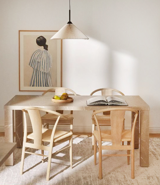 Non solo il piano di grande spessore, ma anche l'intera struttura è declinata nella finitura effetto marmo beige con venatura bianca nel tavolo rettangolare Carl di Westwing Collection. È realizzato in MDF e melammina ed è rivestito con carta patinata. Misura L 180 x P 90 x H 76 cm. Prezzo 899 euro. www.westwing.it Non solo il piano di grande spessore, ma anche l'intera struttura è declinata nella finitura effetto marmo beige con venatura bianca nel tavolo rettangolare Carl di Westwing Collection. È realizzato in MDF e melammina ed è rivestito con carta patinata. Misura L 180 x P 90 x H 76 cm. Prezzo 899 euro. www.westwing.it