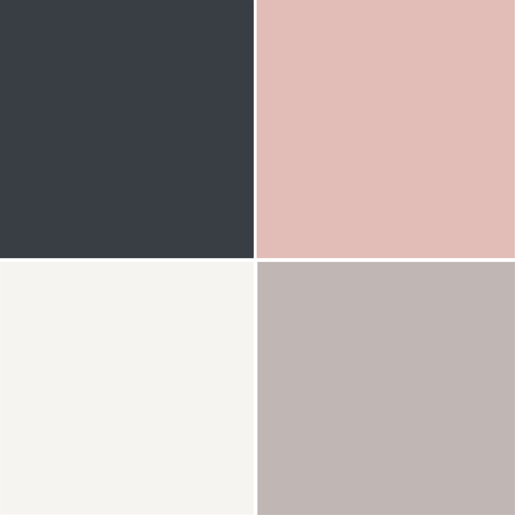 Abbinamento antracite con rosa antico grigio chiaro e tortora Abbinamento antracite con rosa antico grigio chiaro e tortora