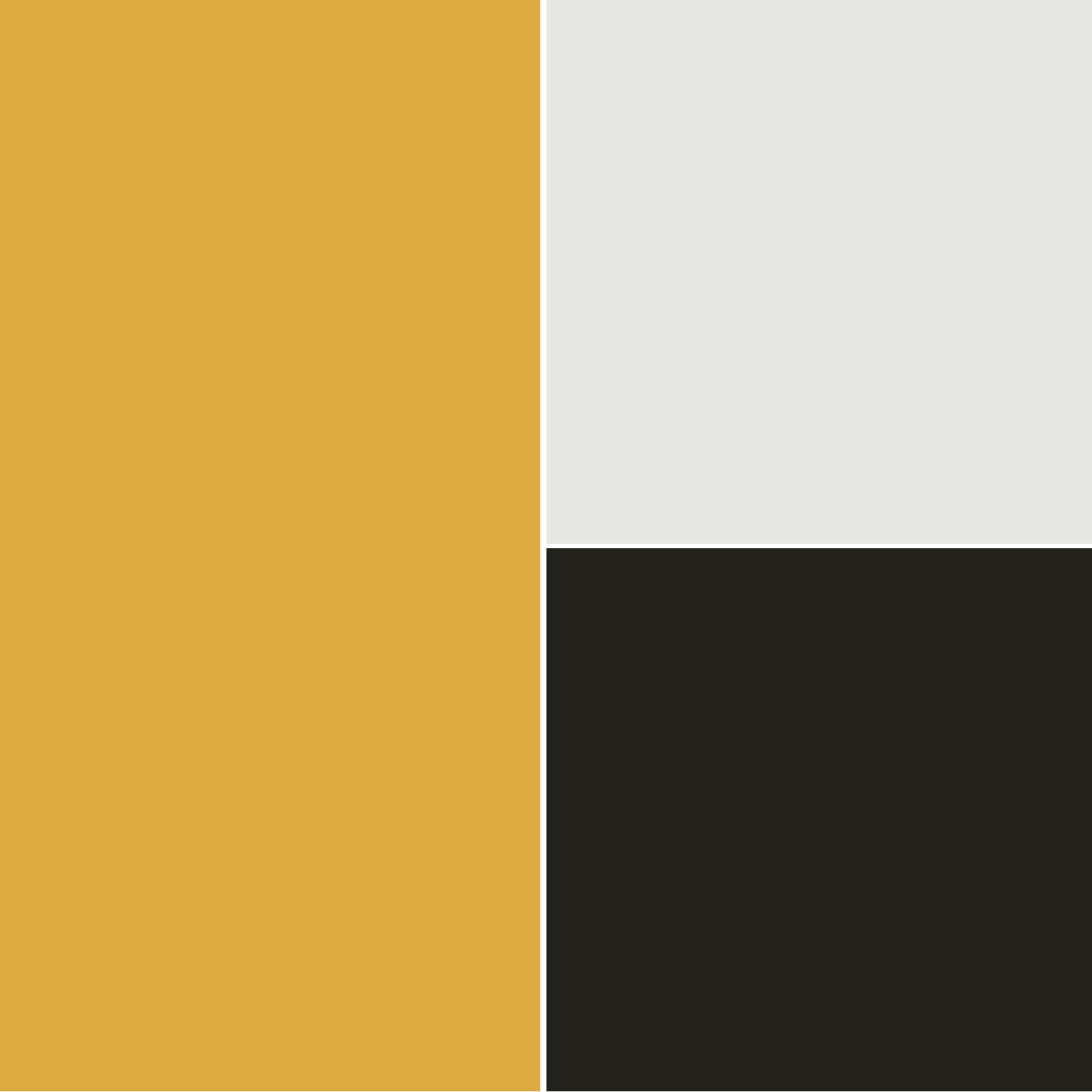 Abbinamento giallo oro con grigio chiaro e nero