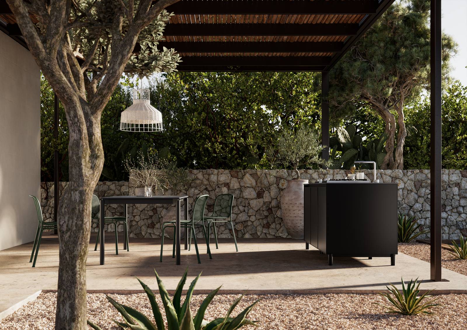 Aura di Arredo3 in tre moduli disposti a isola