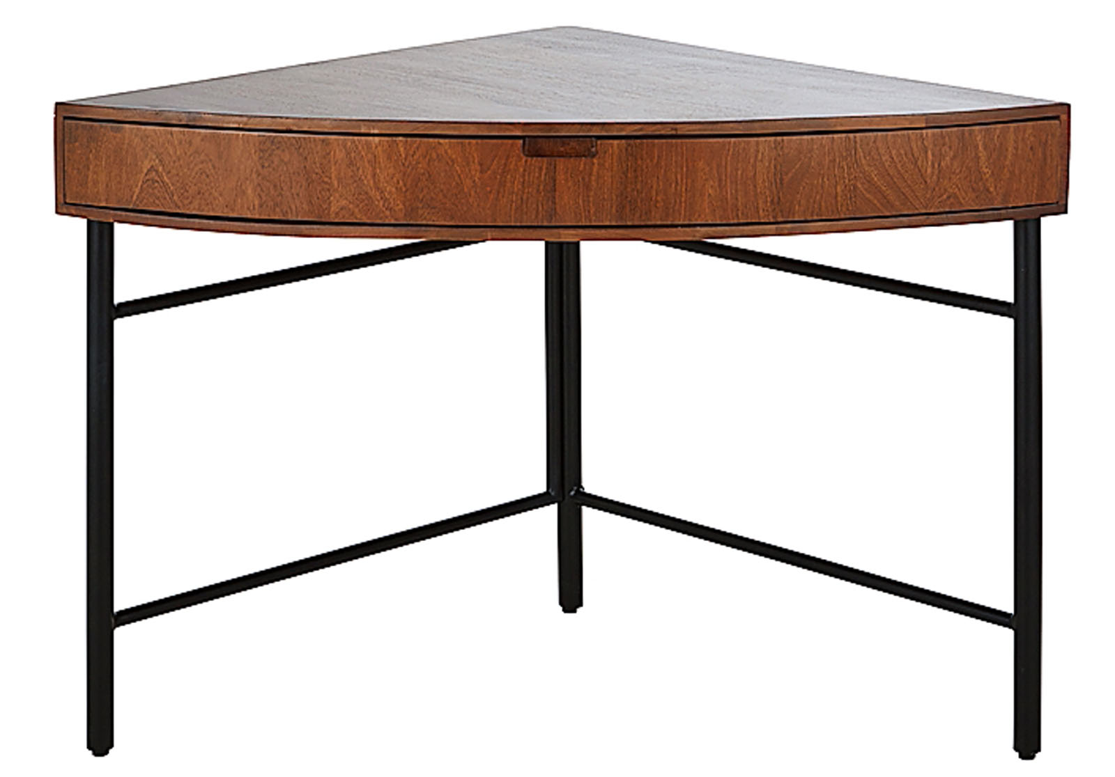 Arty di Maisons du Monde è in legno massello di mango. Ha un cassetto sotto il piano; le gambe sottili sono in metallo. Misura L 80 x P 80 x H 75 cm; costa 349 euro. www.maisonsdumonde.