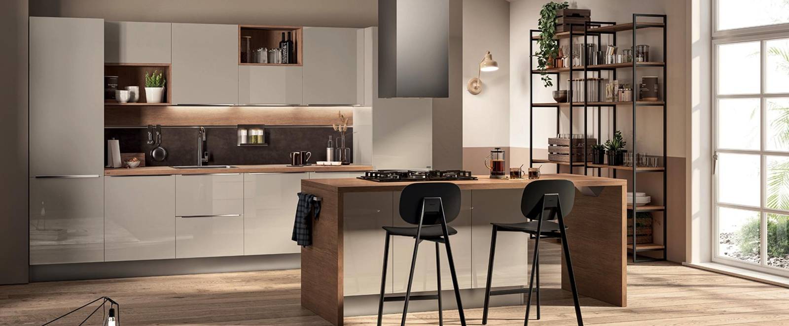 La cucina Urban di Scavolini si sviluppa intorno all'isola attrezzata con i fuochi e dotata di un piano di lavoro e di un bancone snack in laminato Rovere Land. Le ante lisce delle basi, delle colonne e dei pensili in laccato lucido Sabbia danno vita ad un raffinato contrasto con la finitura effetto legno. Prezzo su richiesta. https://www.scavolini.com La cucina Urban di Scavolini si sviluppa intorno all'isola attrezzata con i fuochi e dotata di un piano di lavoro e di un bancone snack in laminato Rovere Land. Le ante lisce delle basi, delle colonne e dei pensili in laccato lucido Sabbia danno vita ad un raffinato contrasto con la finitura effetto legno. Prezzo su richiesta. https://www.scavolini.com