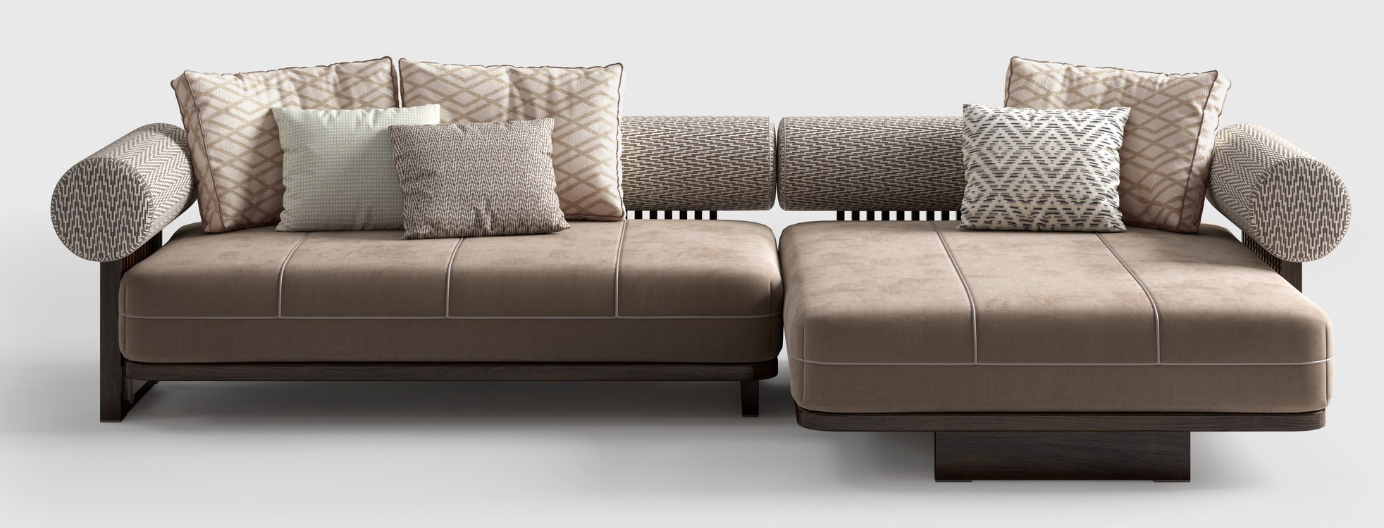 Il divano modulare da esterno Nikos di CPRN abbina una ampia seduta squadrata a uno schienale cilindrico. I cuscini di seduta sono impreziositi da cuciture a contrasto. https://www.cprnhomood.it - Salone del mobile 2025, padiglione 9, Stand L03. Il divano modulare da esterno Nikos di CPRN abbina una ampia seduta squadrata a uno schienale cilindrico. I cuscini di seduta sono impreziositi da cuciture a contrasto. https://www.cprnhomood.it - Salone del mobile 2025, padiglione 9, Stand L03.