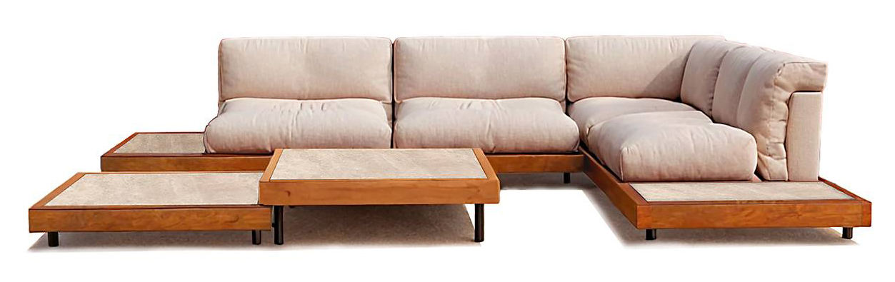 Il calore del legno di Iroko, combinato con l'acciaio inossidabile, per il divano da esterno modulare Boira di Musola che è dotato di cuscini imbottiti con schiume e microfibre e rivestiti con tessuti resistenti per esterni di marchi premium come Sunbrella e Agora. https://www.musola.es - Salone del mobile 2025, padiglione 1, Stand E15/E19. Il calore del legno di Iroko, combinato con l'acciaio inossidabile, per il divano da esterno modulare Boira di Musola che è dotato di cuscini imbottiti con schiume e microfibre e rivestiti con tessuti resistenti per esterni di marchi premium come Sunbrella e Agora. https://www.musola.es - Salone del mobile 2025, padiglione 1, Stand E15/E19.