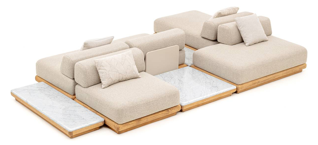 Una vera e propria isola relax con il divano outdoor Itaca di Talenti che, grazie alla sua struttura modulare, può essere configurato in base allo spazio e allo stile dell’ambiente circostante. Ogni elemento può essere posizionato liberamente, generando infinite combinazioni in cui al divano modulare sono abbinati anche lettini, poltrone, tavolini, tavoli e sedie per creare ambienti coordinati. https://www.talentispa.com – Salone del mobile 2025, padiglione 22, stand A31/A35. Una vera e propria isola relax con il divano outdoor Itaca di Talenti che, grazie alla sua struttura modulare, può essere configurato in base allo spazio e allo stile dell’ambiente circostante. Ogni elemento può essere posizionato liberamente, generando infinite combinazioni in cui al divano modulare sono abbinati anche lettini, poltrone, tavolini, tavoli e sedie per creare ambienti coordinati. https://www.talentispa.com – Salone del mobile 2025, padiglione 22, stand A31/A35.