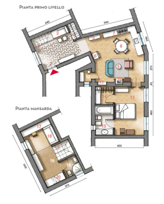 Pianta con tavolino che può occupare poco spazio.