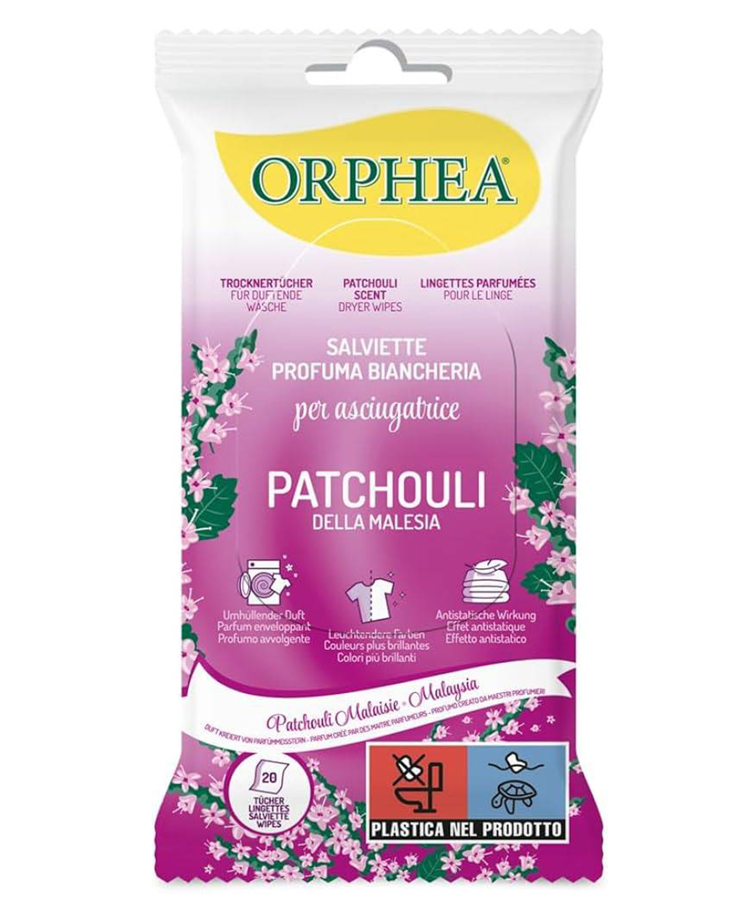 Le Salviette al profumo di Patchouli della Malesia di Orphea sono impregnate di un’essenza concentrata dalle note fresche e talcate per donare una profumazione che dura a lungo al bucato in asciugatrice. La confezione contiene 20 salviette. Prezzo 3 euro. www.orphea.it Le Salviette al profumo di Patchouli della Malesia di Orphea sono impregnate di un’essenza concentrata dalle note fresche e talcate per donare una profumazione che dura a lungo al bucato in asciugatrice. La confezione contiene 20 salviette. Prezzo 3 euro. www.orphea.it