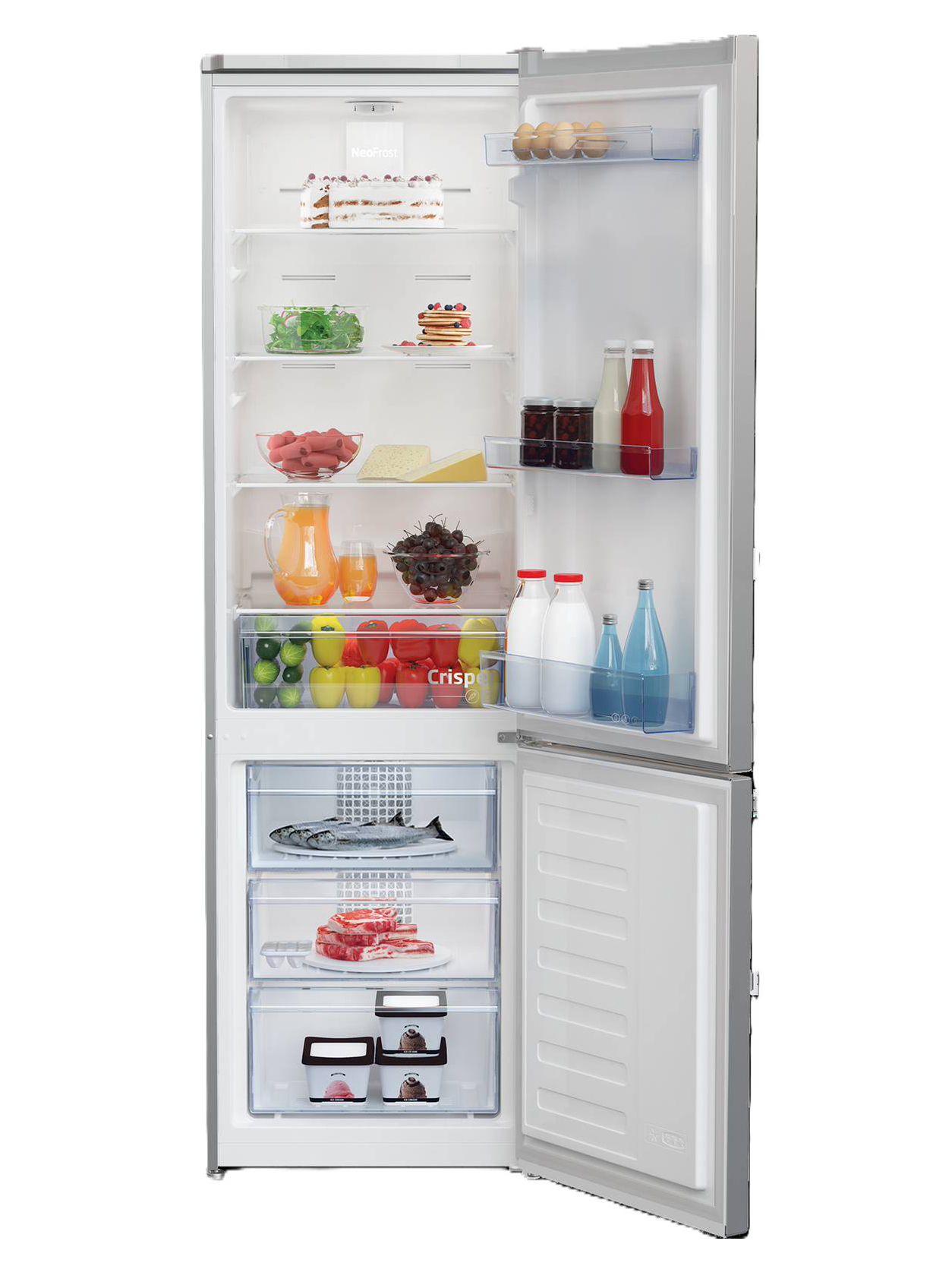 Le cerniere della porta del combinato b100 RCNA305K40SN di Beko sono reversibili per poter decidere verso che lato fissare l’apertura. La tecnologia NeoFrost™ Dual Cooling raffredda reparto frigorifero e freezer servendosi di due sistemi separati e indipendenti garantendo un perfetto isolamento dei due scomparti senza scambio di odori e sapori. In classe E, ha capacità totale lorda di 305 litri. Misura L 54 x P 57 x H 181 cm. Prezzo 709 euro. www.beko.com Le cerniere della porta del combinato b100 RCNA305K40SN di Beko sono reversibili per poter decidere verso che lato fissare l’apertura. La tecnologia NeoFrost™ Dual Cooling raffredda reparto frigorifero e freezer servendosi di due sistemi separati e indipendenti garantendo un perfetto isolamento dei due scomparti senza scambio di odori e sapori. In classe E, ha capacità totale lorda di 305 litri. Misura L 54 x P 57 x H 181 cm. Prezzo 709 euro. www.beko.com