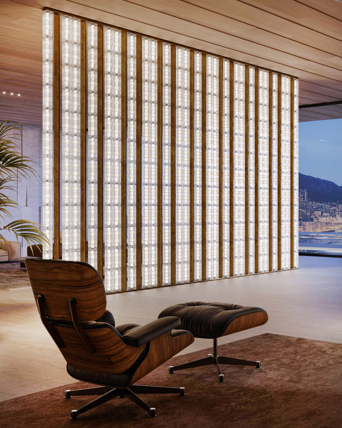 Endless di iDogi è una vera e propria architettura di luce, una parete modulare composta da colonne realizzate da elementi in cristallo a base quadrata, con pattern ispirati all'Art Decò, che racchiudono al loro interno una fonte luminosa. Le colonne, che si innestano in una struttura metallica fissata a pavimento e a soffitto, sono personalizzabili in altezza e permettono di dare vita a pareti non solo lineari, ma anche curve e articolate. https://www.idogi.com – Euroluce, padiglione 15, stand A11. Endless di iDogi è una vera e propria architettura di luce, una parete modulare composta da colonne realizzate da elementi in cristallo a base quadrata, con pattern ispirati all'Art Decò, che racchiudono al loro interno una fonte luminosa. Le colonne, che si innestano in una struttura metallica fissata a pavimento e a soffitto, sono personalizzabili in altezza e permettono di dare vita a pareti non solo lineari, ma anche curve e articolate. https://www.idogi.com – Euroluce, padiglione 15, stand A11.