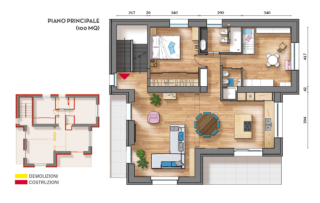 planimetria sottotetto 180 mq
