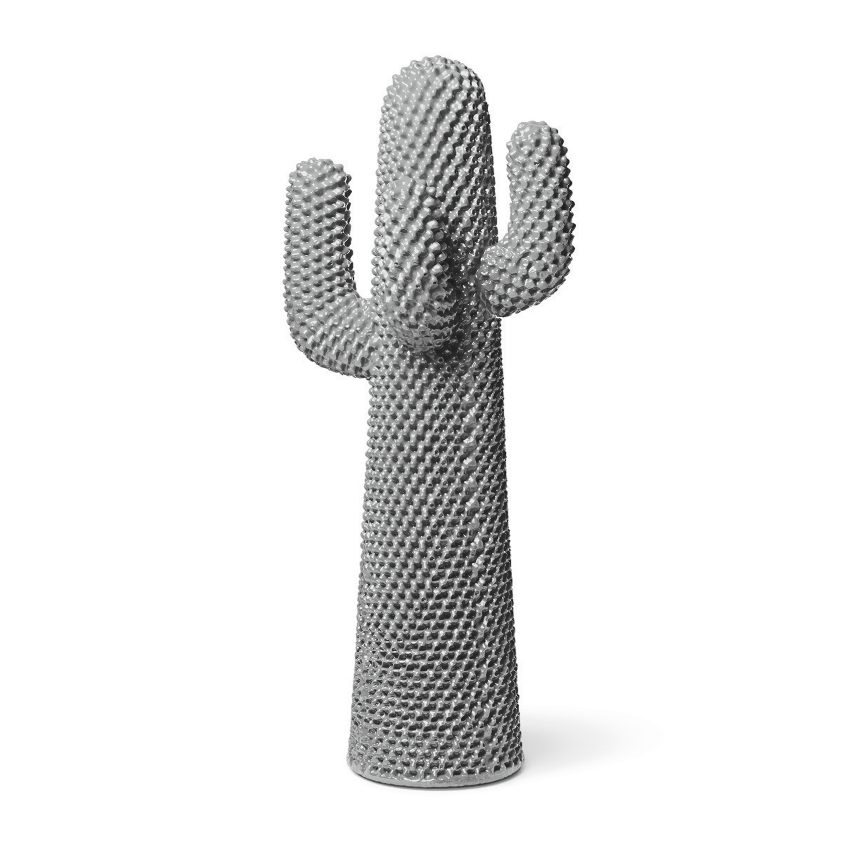 Una raffinata colorazione grigio opaco per l'iconica scultura/appendiabiti Boring Cactus di Gufram che le permette di adattarsi a qualsiasi ambiente, da quelli domestici a quelli di lavoro. La struttura, con quattro bracci piegati, in poliuretano flessibile è rifinita e verniciata meticolosamente a mano con vernice Guflac che conferisce alla superficie una copertura morbida, ma resistente. https://gufram.it – Salone del mobile 2025, padiglione 22, stand B30. Una raffinata colorazione grigio opaco per l'iconica scultura/appendiabiti Boring Cactus di Gufram che le permette di adattarsi a qualsiasi ambiente, da quelli domestici a quelli di lavoro. La struttura, con quattro bracci piegati, in poliuretano flessibile è rifinita e verniciata meticolosamente a mano con vernice Guflac che conferisce alla superficie una copertura morbida, ma resistente. https://gufram.it – Salone del mobile 2025, padiglione 22, stand B30.