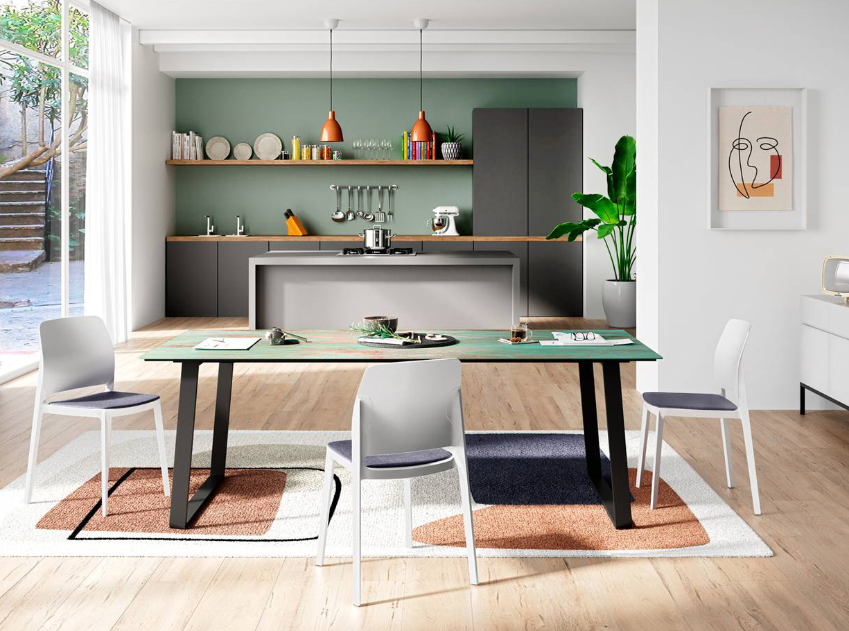 Grazie al rivestimento sfoderabile e lavabile le sedie impilabili T!pa imbottita di Pointhouse possono essere utilizzate anche in cucina; la struttura in tecnopolimero integrale bianco è realizzata con la tecnica dello stampaggio ad iniezione. Misurano L 49 x P 49 x H 84 cm. Prezzo su richiesta. https://www.pointhouse.it