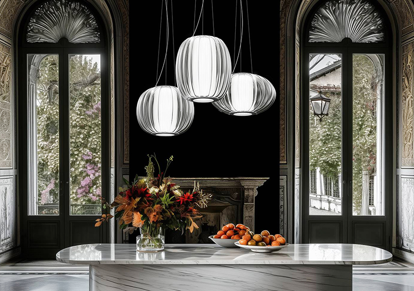 Fanno parte della collezione Alma di Contardi Lighting in collaborazione con Controvento le sospensioni caratterizzate da un paralume in tessuto “immerso” in una bolla in vetro soffiato; l'innovativa tecnologia del paralume integra i LED direttamente nella struttura nascondendo completamente la fonte luminosa. Sono disponibili in tre forme scultoree e possono essere installate singolarmente o in gruppi scenografici. https://contardi-italia.it – Euroluce, padiglione 6, stand A24. Fanno parte della collezione Alma di Contardi Lighting in collaborazione con Controvento le sospensioni caratterizzate da un paralume in tessuto “immerso” in una bolla in vetro soffiato; l'innovativa tecnologia del paralume integra i LED direttamente nella struttura nascondendo completamente la fonte luminosa. Sono disponibili in tre forme scultoree e possono essere installate singolarmente o in gruppi scenografici. https://contardi-italia.it – Euroluce, padiglione 6, stand A24.