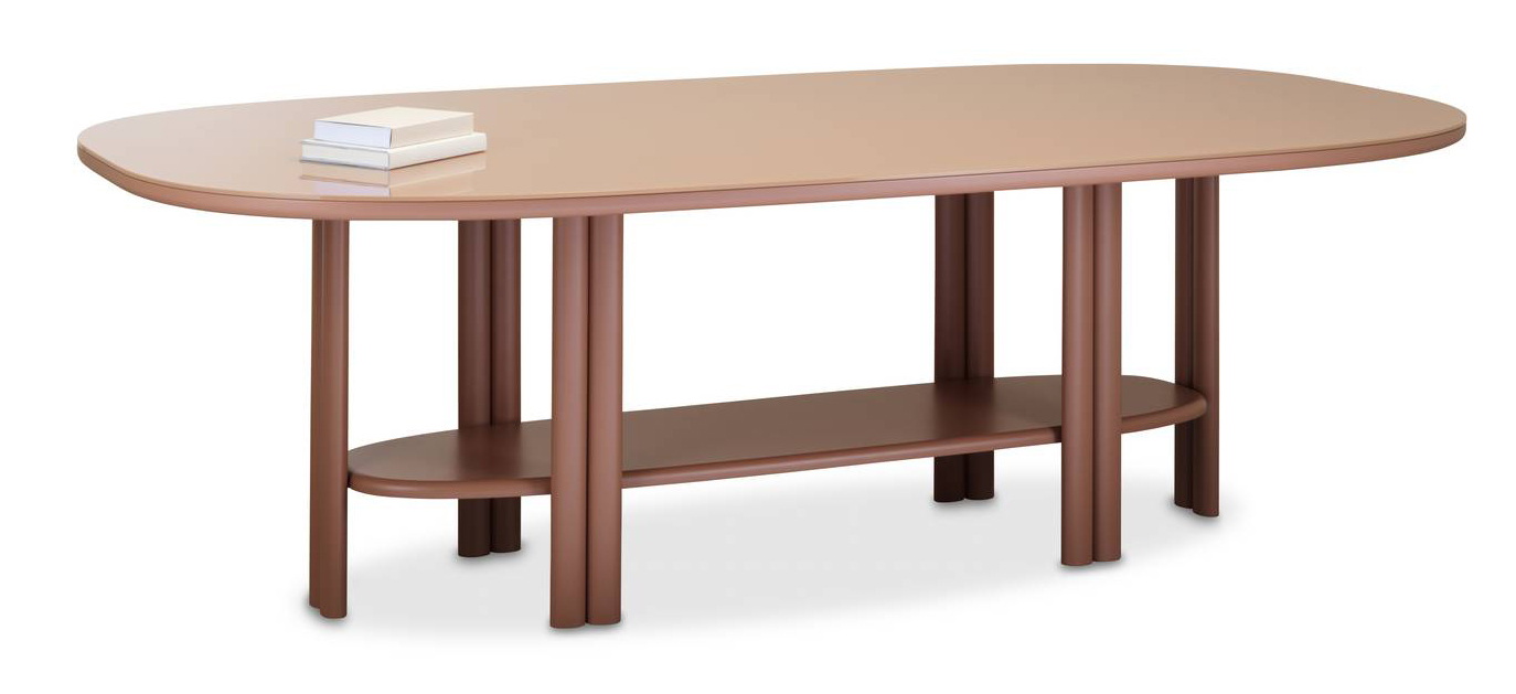 Forme pure per il tavolo Anam di Saba Italia che è composto da un basamento con colonne circolari  e da un piano ovale. Le gambe sono realizzate in tubolare di acciaio verniciato e MDF laccato; il top è in MDF laccato Velvet rose. https://sabaitalia.com/it - Salone del mobile 2025, padiglione 11, Stand H15. Forme pure per il tavolo Anam di Saba Italia che è composto da un basamento con colonne circolari  e da un piano ovale. Le gambe sono realizzate in tubolare di acciaio verniciato e MDF laccato; il top è in MDF laccato Velvet rose. https://sabaitalia.com/it - Salone del mobile 2025, padiglione 11, Stand H15.