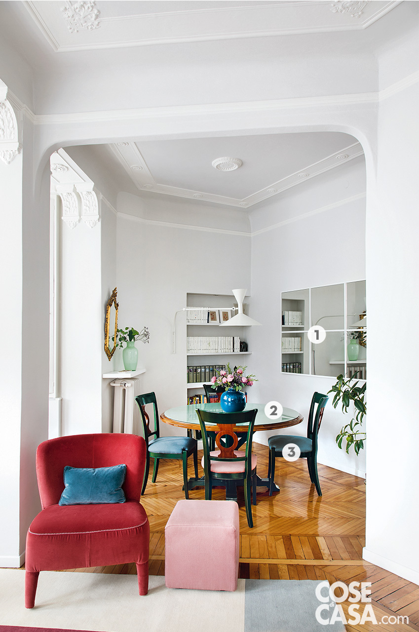 zona pranzo con tavolo rotondo