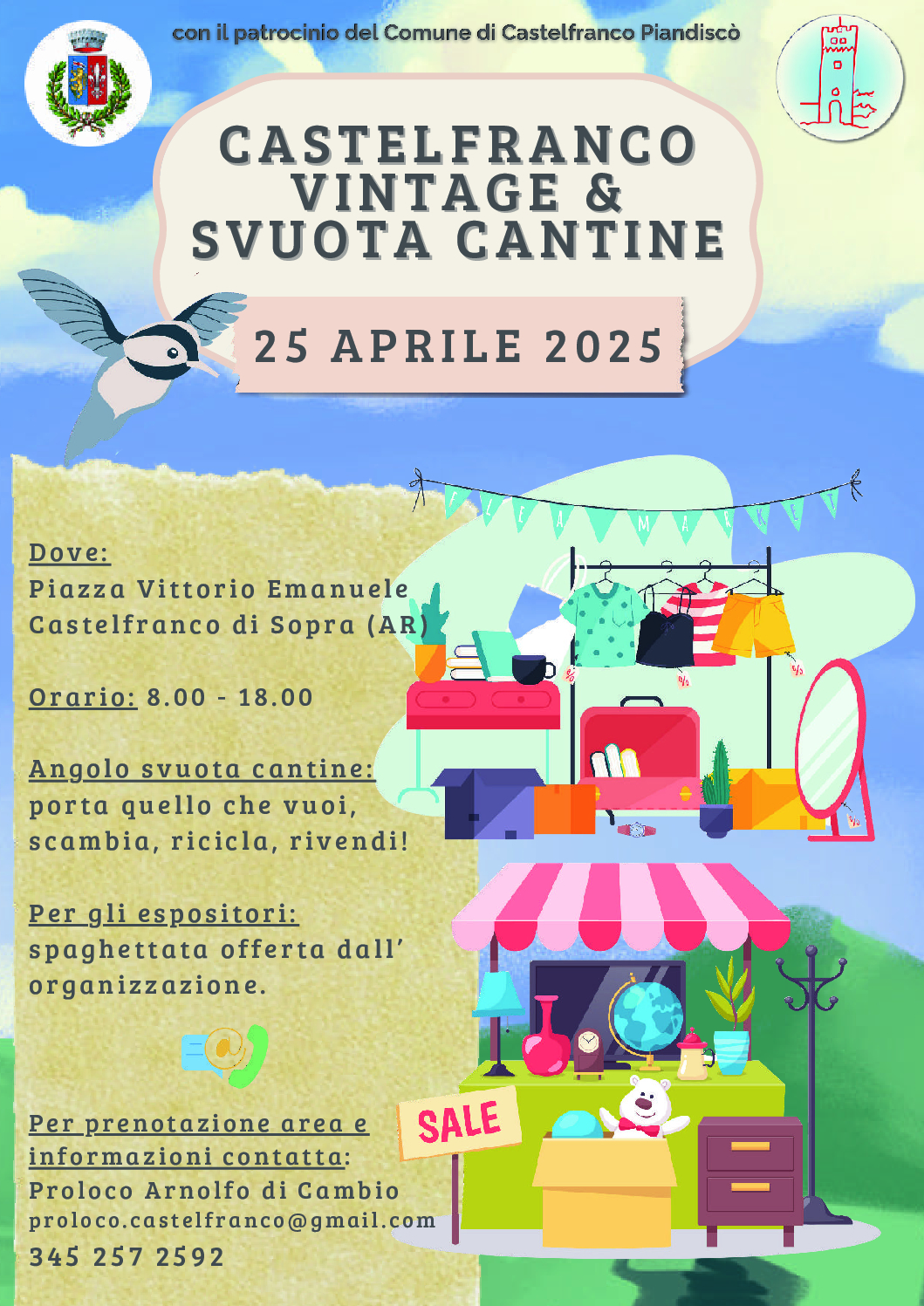 Castelfranco Piandiscò, Mercatino Vintage 25 Aprile 2025 Castelfranco Piandiscò, Mercatino Vintage 25 Aprile 2025