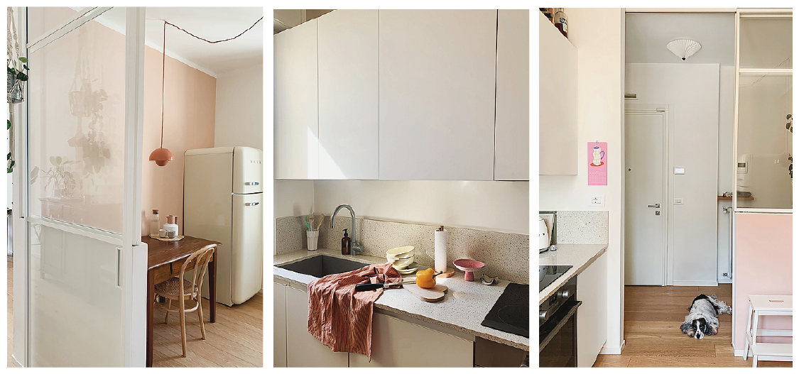 CUCINA su misura e su disegno l LAMPADA &tradition. hwww.andtradition.com l PARETE VETRATA su misura e su disegno l TAVOLO di recupero l SEDIE di recupero
l PARQUET Laborlegno. www.laborlegno.it