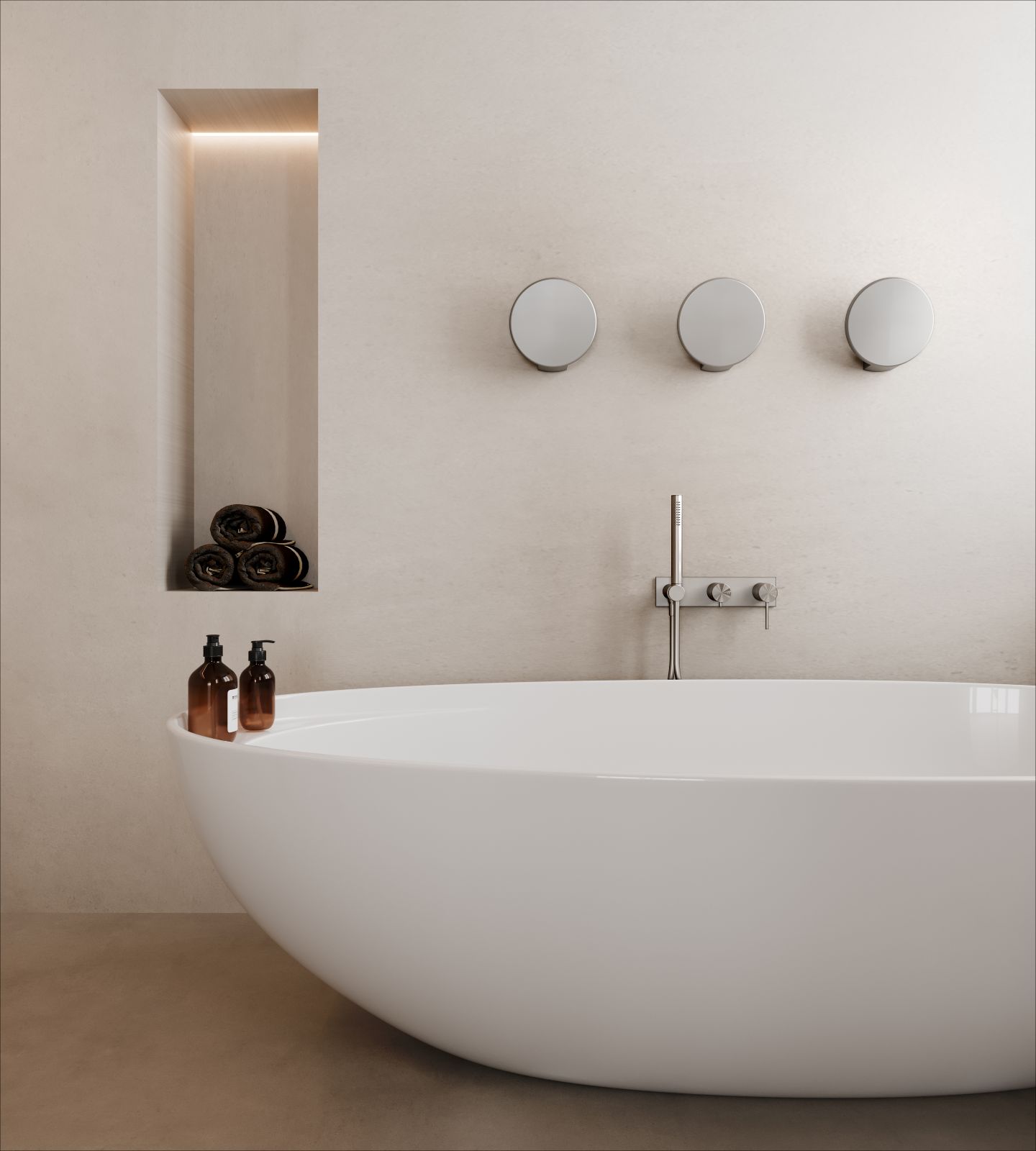 L’accessorio di calore di forma circolare DOTS. di Tubes disegnato da Ludovica Serafini+Roberto Palomba si presenta in nuove finiture galvaniche, come il Cromo Satinato, il Nichel Nero Opaco, lo Stagno Spazzolato Opaco e l'Ottone Opaco. In bagno funge da scaldasalviette e nonostante sia alimentato elettricamente, il funzionamento a bassissima tensione (24 Volt) consente di installarlo anche in ambienti umidi e in prossimità dell’acqua, come sopra la vasca. www.tubesradiatori.com
– Fuorisalone, Archiproducts, “Aria. A medium for connection” – Via Tortona 31, Milano L’accessorio di calore di forma circolare DOTS. di Tubes disegnato da Ludovica Serafini+Roberto Palomba si presenta in nuove finiture galvaniche, come il Cromo Satinato, il Nichel Nero Opaco, lo Stagno Spazzolato Opaco e l'Ottone Opaco. In bagno funge da scaldasalviette e nonostante sia alimentato elettricamente, il funzionamento a bassissima tensione (24 Volt) consente di installarlo anche in ambienti umidi e in prossimità dell’acqua, come sopra la vasca. www.tubesradiatori.com
– Fuorisalone, Archiproducts, “Aria. A medium for connection” – Via Tortona 31, Milano