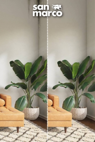 Soggiorno trattato con pittura antimuffa San Marco Soggiorno trattato con pittura antimuffa San Marco