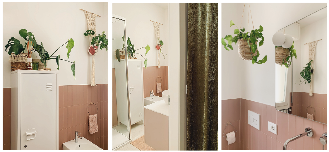 SPECCHIO su misura l APPLIQUE SPECCHIO di Artemide. www.artemide.com l MOBILE IN METALLO BIANCO di Sklum. www.sklum.com l PIASTRELLE
di Appiani. www.gruppobardelli.com l SANITARI E LAVABO di Ceramica Flaminia. www.ceramicaflaminia.it