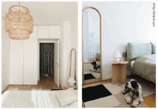 ARMADIO su misura Mobilificio Mobiline. www.mobilinesrl.com l LAMPADA A SOSPENSIONE di Ikea. www.ikea.com l SPECCHIO di Zara Home. www.zarahome.com.
LETTO di Tomasella. www.tomasella.it l TAVOLINO-COMODINO di HK Living. hkliving.com l TAPPETO di Ferm LIving. www.fermliving.com