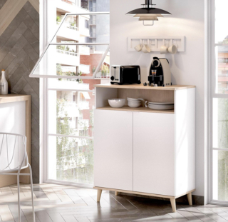 La credenza multiuso Syrio di Deghi può essere sistemata anche in una cucina piccola grazie alle sue dimensioni contenute e permette di appoggiare piccoli elettrodomestici come il tostapane e la macchina per il caffè. Le ante lisce bianche sono abbinate al piano e alle gambe nella finitura legno chiaro. Misura L 80 x P 40 x H 102 cm. Prezzo 114 euro. https://www.deghi.it La credenza multiuso Syrio di Deghi può essere sistemata anche in una cucina piccola grazie alle sue dimensioni contenute e permette di appoggiare piccoli elettrodomestici come il tostapane e la macchina per il caffè. Le ante lisce bianche sono abbinate al piano e alle gambe nella finitura legno chiaro. Misura L 80 x P 40 x H 102 cm. Prezzo 114 euro. https://www.deghi.it