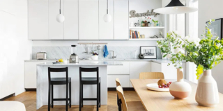 cucina a vista sul soggiorno