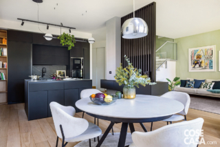 living zona pranzo e cucina nera living zona pranzo e cucina nera