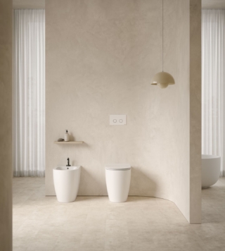 È senza brida il vaso a terra della collezione Mode di Globo. Vaso e bidet hanno scarico Multi® e misurano, cadauno, L 35 x P 53 x H 43 cm. Prezzo su richiesta. www.geberit.it È senza brida il vaso a terra della collezione Mode di Globo. Vaso e bidet hanno scarico Multi® e misurano, cadauno, L 35 x P 53 x H 43 cm. Prezzo su richiesta. www.geberit.it