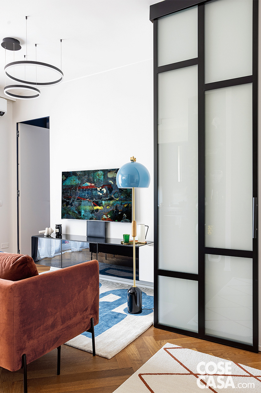 zona giorno con divano color mattone e mobile tv zona giorno con divano color mattone e mobile tv