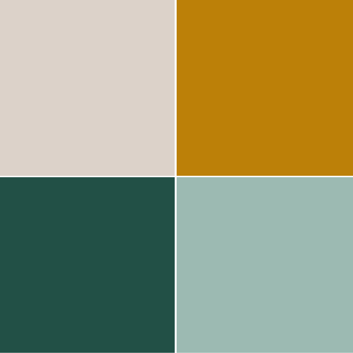 Abbinamento beige con senape, verde bosco, azzurro Abbinamento beige con senape, verde bosco, azzurro