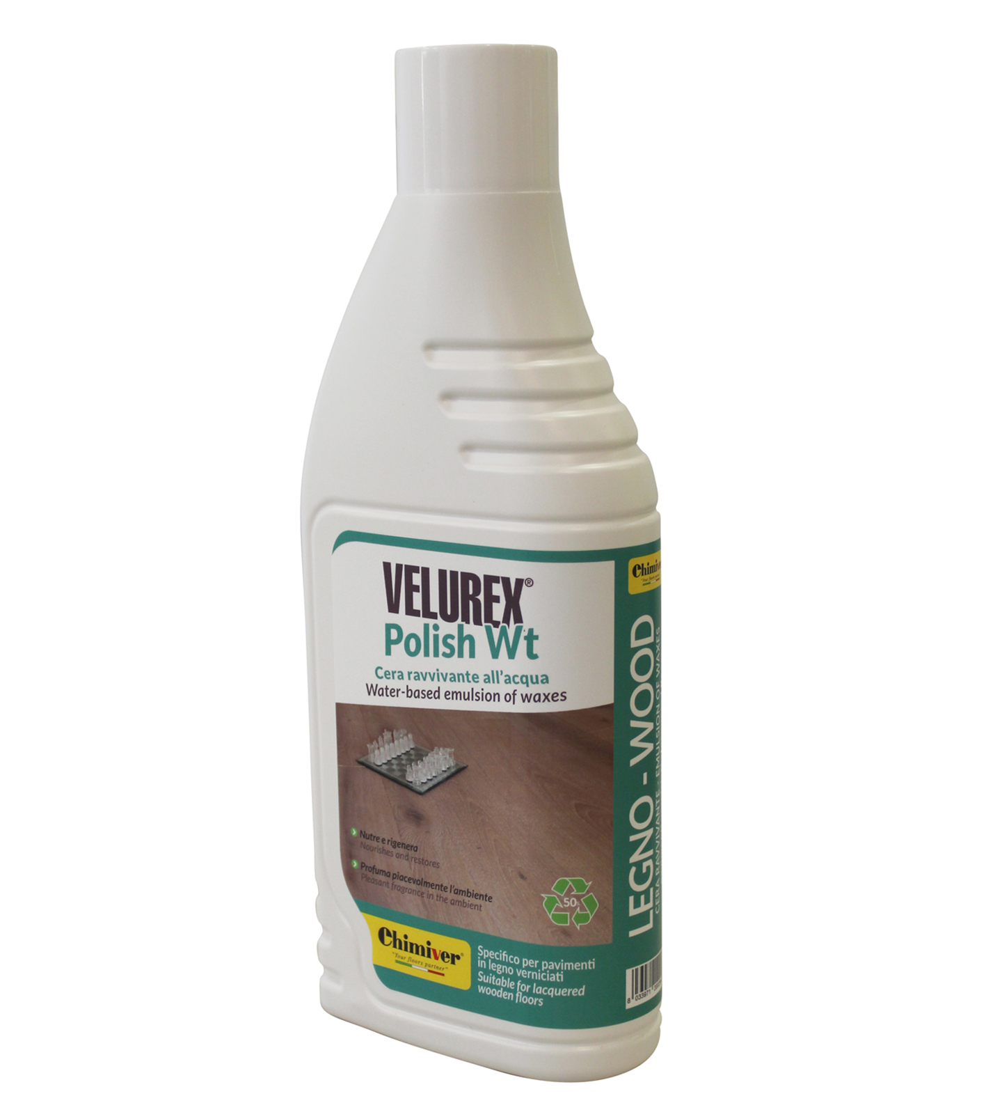 Per pavimenti in legno verniciati, pulizia/manutenzione straordinaria: VELUREX Polish WT. Prezzo 16.10 euro Per pavimenti in legno verniciati, pulizia/manutenzione straordinaria: VELUREX Polish WT. Prezzo 16.10 euro