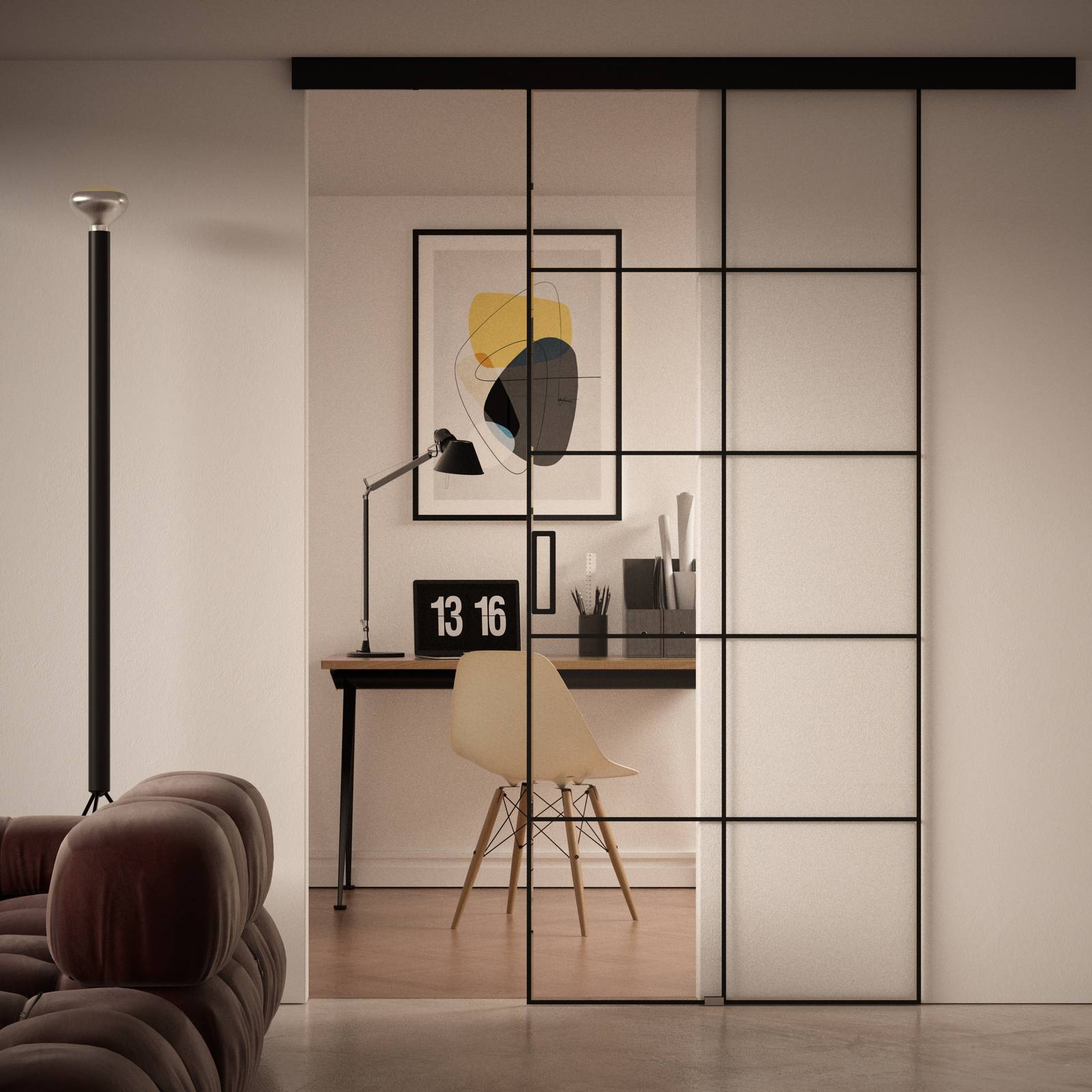 Porta U33 Industrial chic decor N in vetro trasparente extrachiaro; è caratterizzata da un raffinato disegno a quadri, dove geometrie e proporzioni definiscono lo spazio. Porta U33 Industrial chic decor N in vetro trasparente extrachiaro; è caratterizzata da un raffinato disegno a quadri, dove geometrie e proporzioni definiscono lo spazio.