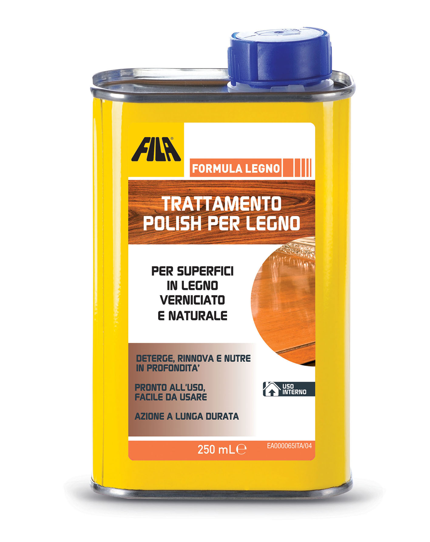 Ottimo sul legno naturale e su quello verniciato, il trattamento Polish per legno pulisce e contemporaneamente nutre in profondità, mantenendo la naturale colorazione del legno. Facile da applicare, si asciuga molto rapidamente. Flaconi da 250 ml, cartoni da 12 pezzi.• Nutre e pulisce il legno: porte, mobili, ripiani. Non serve diluizione, è pronto all’uso. Agitare prima dell’uso. Versare il prodotto su un panno asciutto e strofinare immediatamente la superficie da detergere e ravvivare; continuare per pochi secondi fino a completa asciugatura. Ottimo sul legno naturale e su quello verniciato, il trattamento Polish per legno pulisce e contemporaneamente nutre in profondità, mantenendo la naturale colorazione del legno. Facile da applicare, si asciuga molto rapidamente. Flaconi da 250 ml, cartoni da 12 pezzi.• Nutre e pulisce il legno: porte, mobili, ripiani. Non serve diluizione, è pronto all’uso. Agitare prima dell’uso. Versare il prodotto su un panno asciutto e strofinare immediatamente la superficie da detergere e ravvivare; continuare per pochi secondi fino a completa asciugatura.