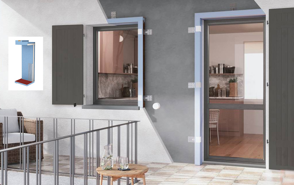 Il controtelaio monoblocco Tiquadra
di DeFaveri è adatto per la riqualificazione, poiché isola il foro finestra. Non va sostituito l’infisso esistente e non necessita di opere murarie: si monta dall’esterno e si appoggia alla finestra. In eps con profilo in pvc, È adatto per finestra, scuro a cardine e avvolgibile. www.defaveri.it