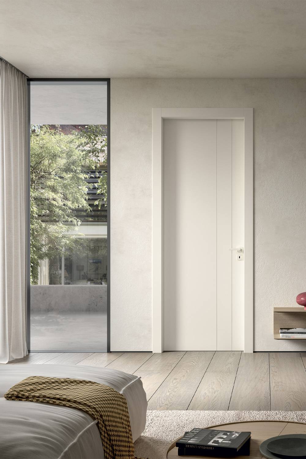 Linee semplici e minimali, adatte ad ambienti sia moderni che classici, per la porta GD Dorigo della linea Wood, collezione Venus, art. 328. Apertura: a battente. Finitura: laccato RAL 9010. Cassa: S40. Maniglia: mod. One Q RAL 9010. Linee semplici e minimali, adatte ad ambienti sia moderni che classici, per la porta GD Dorigo della linea Wood, collezione Venus, art. 328. Apertura: a battente. Finitura: laccato RAL 9010. Cassa: S40. Maniglia: mod. One Q RAL 9010.