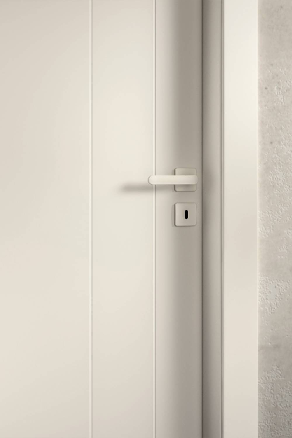 Dettaglio della porta Venus GD Dorigo, le cui linee sono caratterizzate dal pregio della morbida finitura laccata. Dettaglio della porta Venus GD Dorigo, le cui linee sono caratterizzate dal pregio della morbida finitura laccata.