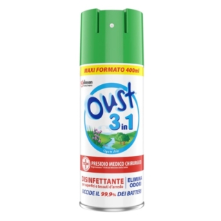 Oust 3 in 1 Spray Disinfettante è un presidio medico chirurgico che uccide il 99,9% dei batteri, eliminando anche i cattivi odori. Si può usare su diversi tipi di superfici, compresi i tessuti. Prezzo 4,59 euro. Oust 3 in 1 Spray Disinfettante è un presidio medico chirurgico che uccide il 99,9% dei batteri, eliminando anche i cattivi odori. Si può usare su diversi tipi di superfici, compresi i tessuti. Prezzo 4,59 euro.