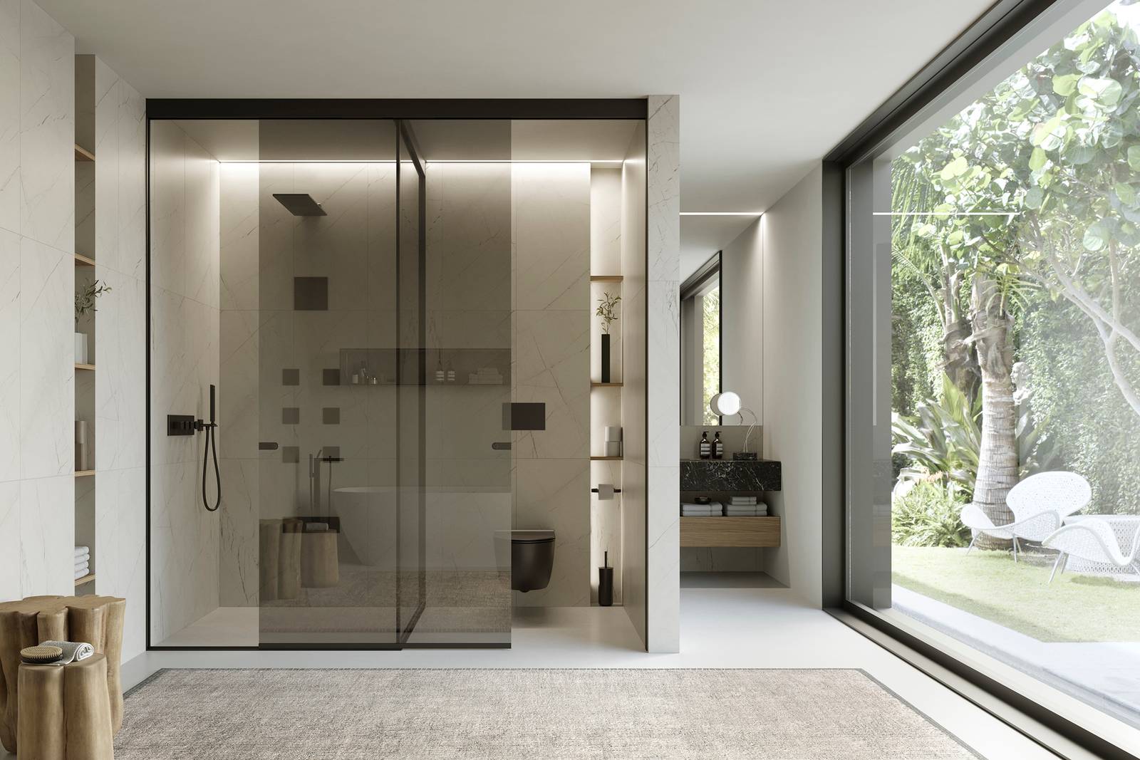 Vismaravetro Voile 03
Cristallo: Grigio
Profili: Nero Matt Vismaravetro Voile 03
Cristallo: Grigio
Profili: Nero Matt