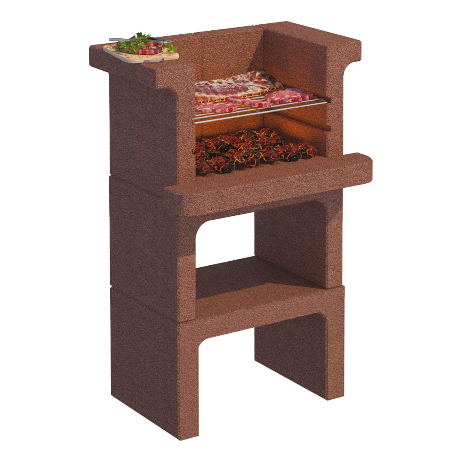 Compatto e poco ingombrante il barbecue in cemento a carbone Beton Lapillo venduto su Amazon ha una griglia in acciaio ed è strutturato con un ripiano nella parte inferiore che funziona da utile appoggio. Misura L 65 x P 49 x H 101 cm. Prezzo 193 euro. www.amazon.it