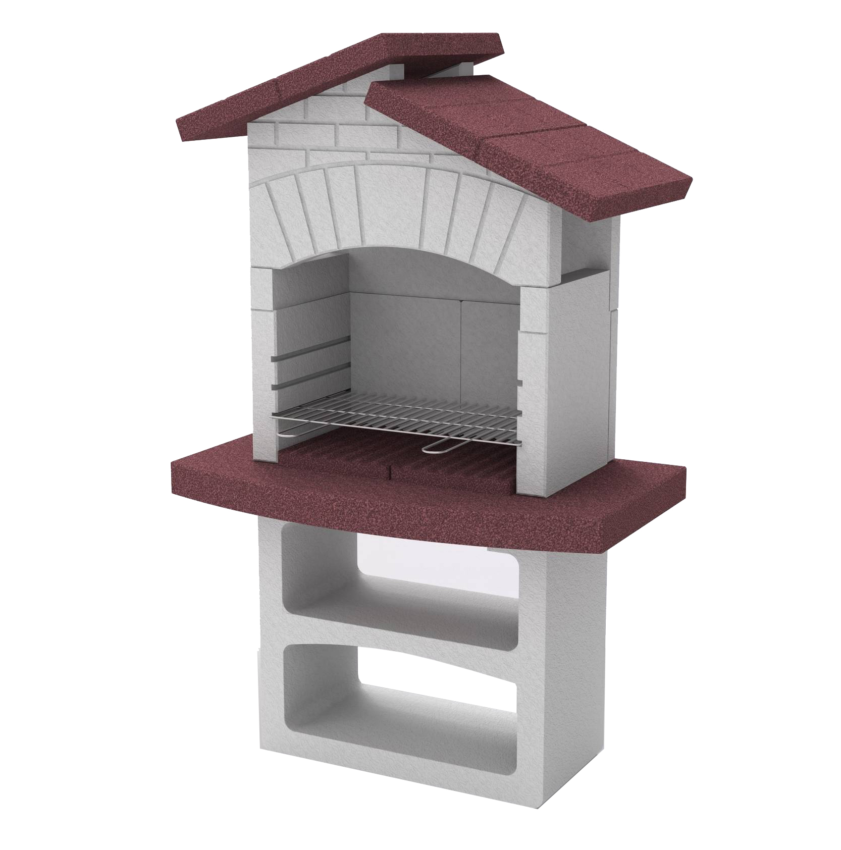 Utilizzabile a legna e carbonella Vasto Maxi di Linea VZ è in conglomerato cementizio con focolare e basamento già tinto nell’impasto. Il piano lavoro offre un comodo appoggio e può essere ampliato affiancando il tavolo laterale e i due scomparti nella parte inferiore si rivelano utili per gli utensili. La griglia cromata è regolabile su tre livelli di altezza. Dimensioni L 115 x P 70 x H 181;
Prezzo 209 euro. Venduto da www.obi-italia.it