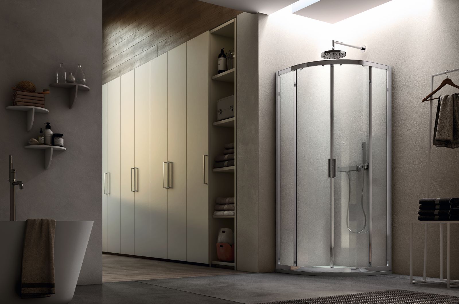 Il box doccia ad angolo A6 6000 di Arcom ha apertura scorrevole. I profili in alluminio sono caratterizzati da un giunto angolare a 45° e ospitano le guide di scorrimento, così da garantire la massima stabilità nella fase di apertura e la tenuta dell’acqua quando le ante sono chiuse. È alto 195 cm e ha un raggio di 80 cm. Prezzo su richiesta. www.arcombagno.com Il box doccia ad angolo A6 6000 di Arcom ha apertura scorrevole. I profili in alluminio sono caratterizzati da un giunto angolare a 45° e ospitano le guide di scorrimento, così da garantire la massima stabilità nella fase di apertura e la tenuta dell’acqua quando le ante sono chiuse. È alto 195 cm e ha un raggio di 80 cm. Prezzo su richiesta. www.arcombagno.com