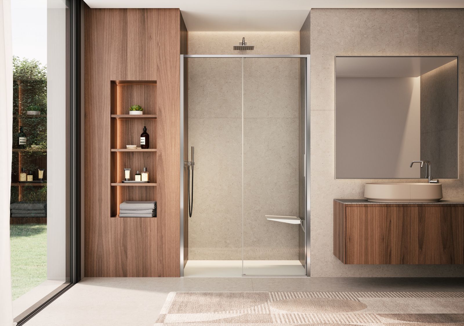 È in nicchia la cabina doccia Quna QN di Provex con una porta scorrevole con vetro fisso in linea. Dallo stile essenziale e contemporaneo, è proposta in foto in finitura Brillant lucido con vetro temperato di sicurezza da 6 mm. Misura L 120 x H 200 cm. Prezzo su richiesta. www.provex.eu È in nicchia la cabina doccia Quna QN di Provex con una porta scorrevole con vetro fisso in linea. Dallo stile essenziale e contemporaneo, è proposta in foto in finitura Brillant lucido con vetro temperato di sicurezza da 6 mm. Misura L 120 x H 200 cm. Prezzo su richiesta. www.provex.eu