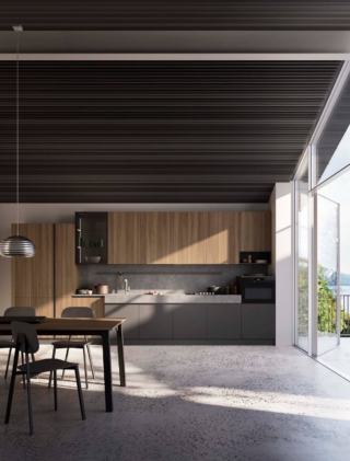 Cucina Ar-Tre grigia e legno Cucina Ar-Tre grigia e legno