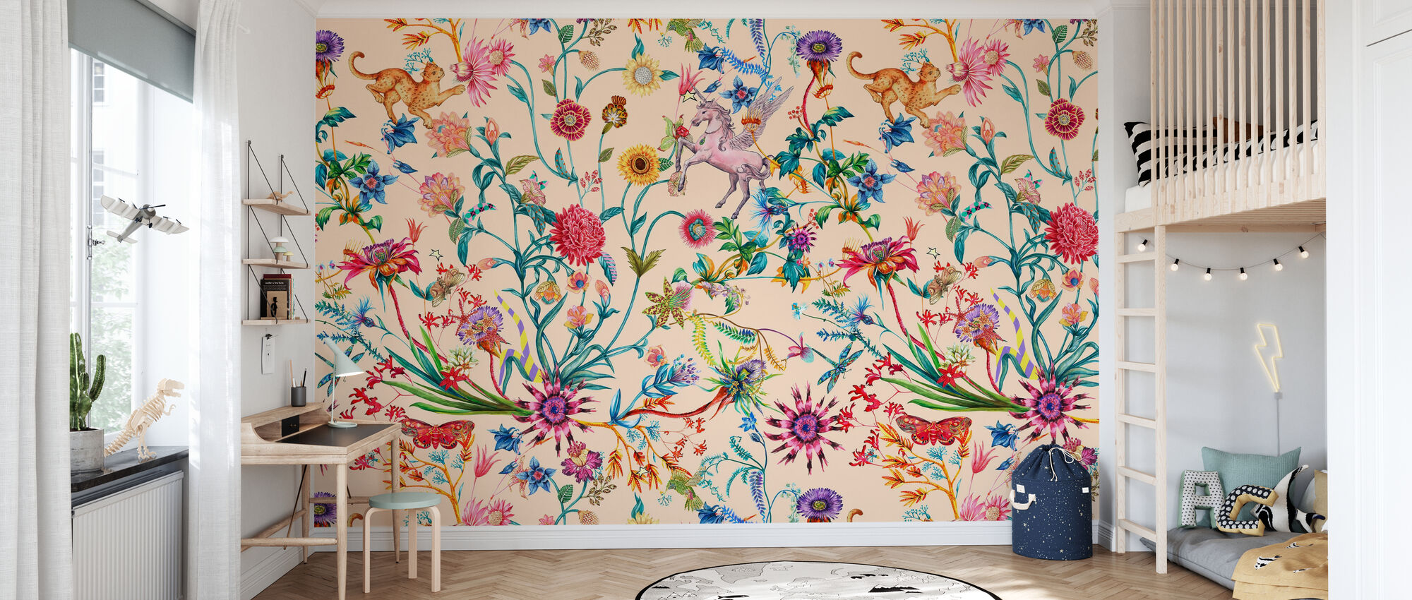 photowall carta da parati con fiori colorati