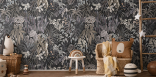 photowall carta da parati foresta in grigio