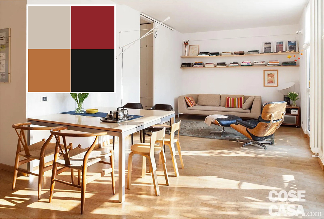 In questo living open space predominano le tonalità del legno dei mobili, abbinate a un pavimento in parquet in rovere chiaro.
È in tessuto beige il grande divano appoggiato alla parete di fondo, ravvivato da cuscini a righe multicolori; di fronte a esso, chaise longue e poggiapiedi in pelle nera, accostamento che risulta molto sofisticato.
Progetto arch. Maurizio Garrasi e Cristiana Mercuriali, Milano, Tel. 02/83413550 http://www.garrasi.eu e http://www.studiomercuriali.it - Foto Cristina Fiorentini In questo living open space predominano le tonalità del legno dei mobili, abbinate a un pavimento in parquet in rovere chiaro.
È in tessuto beige il grande divano appoggiato alla parete di fondo, ravvivato da cuscini a righe multicolori; di fronte a esso, chaise longue e poggiapiedi in pelle nera, accostamento che risulta molto sofisticato.
Progetto arch. Maurizio Garrasi e Cristiana Mercuriali, Milano, Tel. 02/83413550 http://www.garrasi.eu e http://www.studiomercuriali.it - Foto Cristina Fiorentini