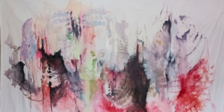 + Andrea Rupolo, Senza titolo, 2024, olio su tessuto, 500×325 cm + Andrea Rupolo, Senza titolo, 2024, olio su tessuto, 500×325 cm